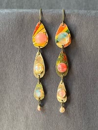 Image 4 of Long tin drop earrings