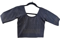 Image 2 of Heena Black Blouse_Premium Quality Stonework Stretchable Blouse 