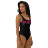Black-n-Pink Breast Cancer Awareness One-Piece Swimsuit
