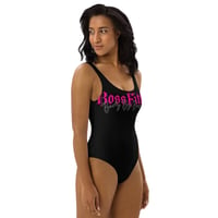 Image 3 of Black-n-Pink Breast Cancer Awareness One-Piece Swimsuit