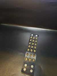 Image 5 of Faux black leather spiked bracelet