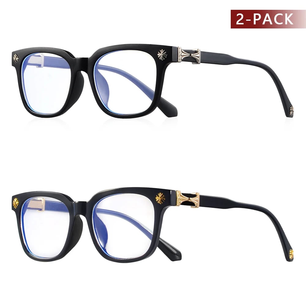 Image of Classic 1Pcs Square Anti Blue Light Glasses For Men And Women Black & Transparent Frame Unisex Compu