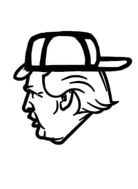 Image 1 of Trump with Hat Decal