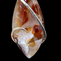 Image 5 of Fire Agate with Sterling Silver Wave Wrap (#39)