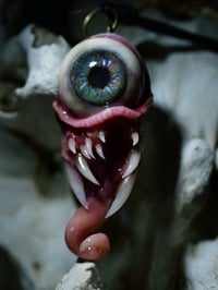 Image 10 of Twisted tongue pendant, OOAK Blue Green Glow