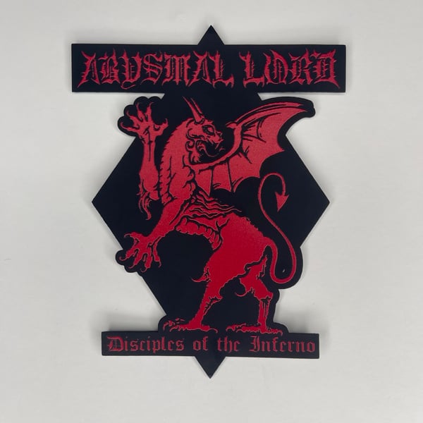 Image of Abysmal Lord - Disciples Of The Inferno Carved Faux Leather Patch