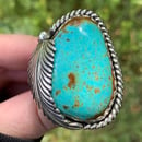 Image 2 of XL Kingman Turquoise Handmade Sterling Silver Statement Ring