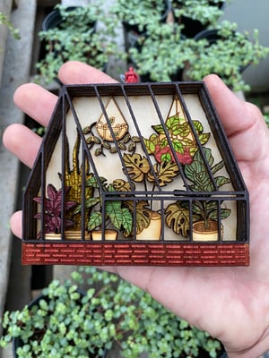 Image of Layered Wood Ornament - Greenhouse