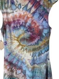 Image 4 of M Stretch Knit Fit and Flare Midi Dress in Earthy Spiral Ice Dye