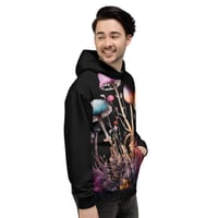 Image 2 of Colorful Watercolor Mushroom Mycology Fungus Unisex Hoodie