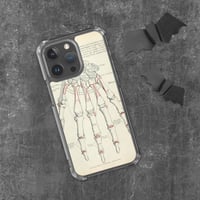 Image 1 of Antique Bookpage Detailed Anatomical Illustration Human Hand Clear Case for iPhone®