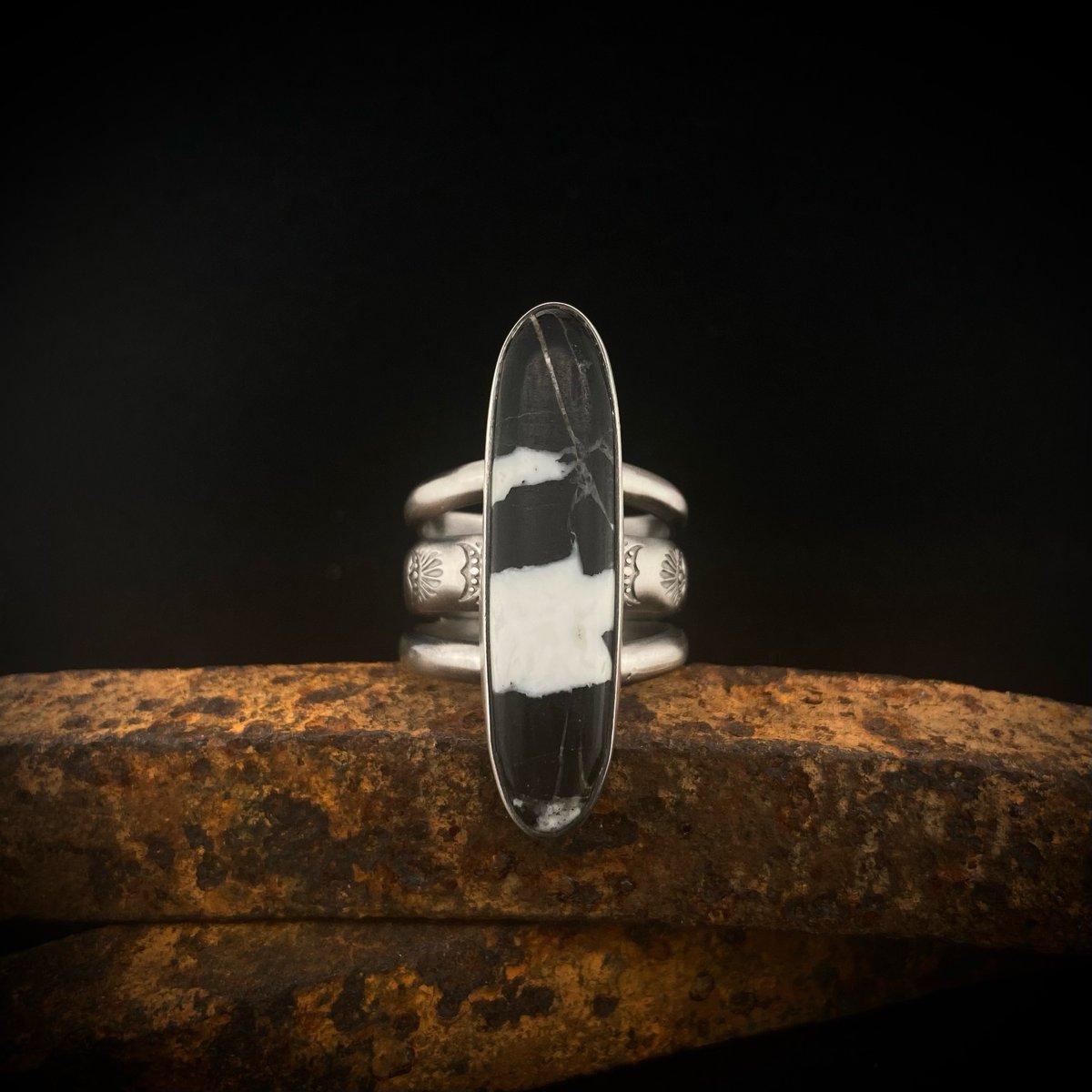White Buffalo Turquoise Ring 3