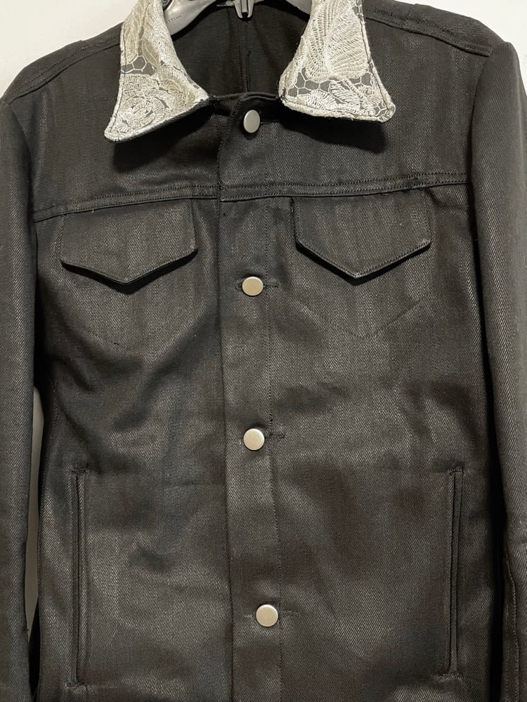 【新品未使用】 sahara Lace Cuff Over Jacket INSPIRE CHIC Women's Stand Collar Zip Up Mesh Sheer Lace Bomber