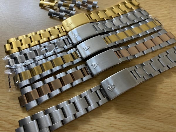 Image of 20mm Rolex Oyster Solid S/Steel, Rose, Gold, 2/Tone Steel Straps