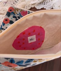 Image 4 of Floral embroidered bag - Pinks and blues