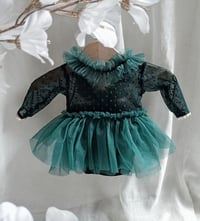 Image 1 of Newborn dress for photo shoots | Gabrielle | emerald dots