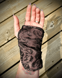 Image 11 of Custom Glam Goth Silk Gloves