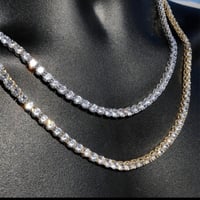 Image 1 of Full Diamond 4MM Tennis Moissanite Necklace