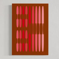 Image 1 of 'Partition' in Red & Pink 250gsm Matt Art Print