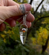 Image 2 of Lemurian Quartz & Hessonite Garnet Talisman