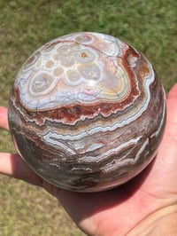 Image 5 of Mexican Lace Agate With Amethyst Sphere #2468