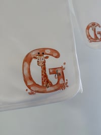 Image 2 of Animal Initial Blanket and Bib Set