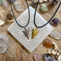 Image 1 of Silver/Gold Arrow Head Cord Necklace