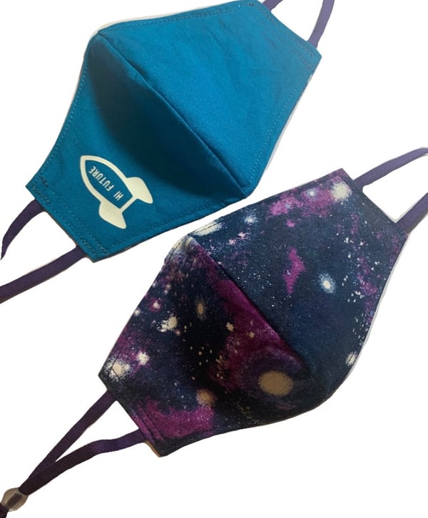 Image of Reversible Galaxy Organic cotton  face  mask 