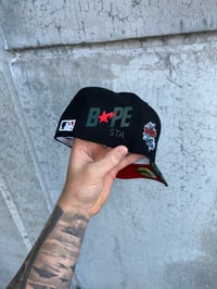 Image 3 of RED BRIM TRI TONE OAKLAND ATHLETICS CUSTOM FITTED CAP