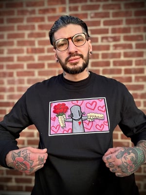 Image of Bleeding hearts crewneck. Archer valentine X ChrisRWK collab