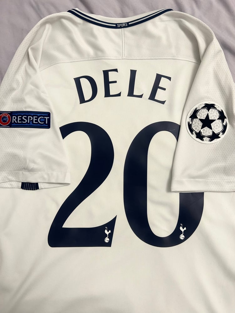 Image of Tottenham Hotspur “DELE 20” 2017/18 Home Shirt + UCL patches (L)