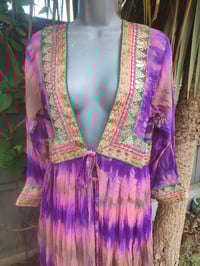 Image 2 of Mykonos Glitter wrap dress Maxi/ Kaftan pink