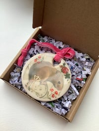 Image 2 of Harvest mouse ceramic decoration pink