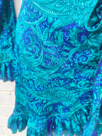 Image 3 of Wrap Dress- Henna green blue m-l
