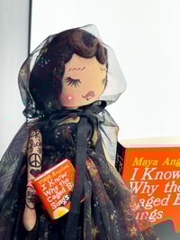 Image 2 of Read More Hate Less Small Art Doll I Know Why the Caged Bird Sings