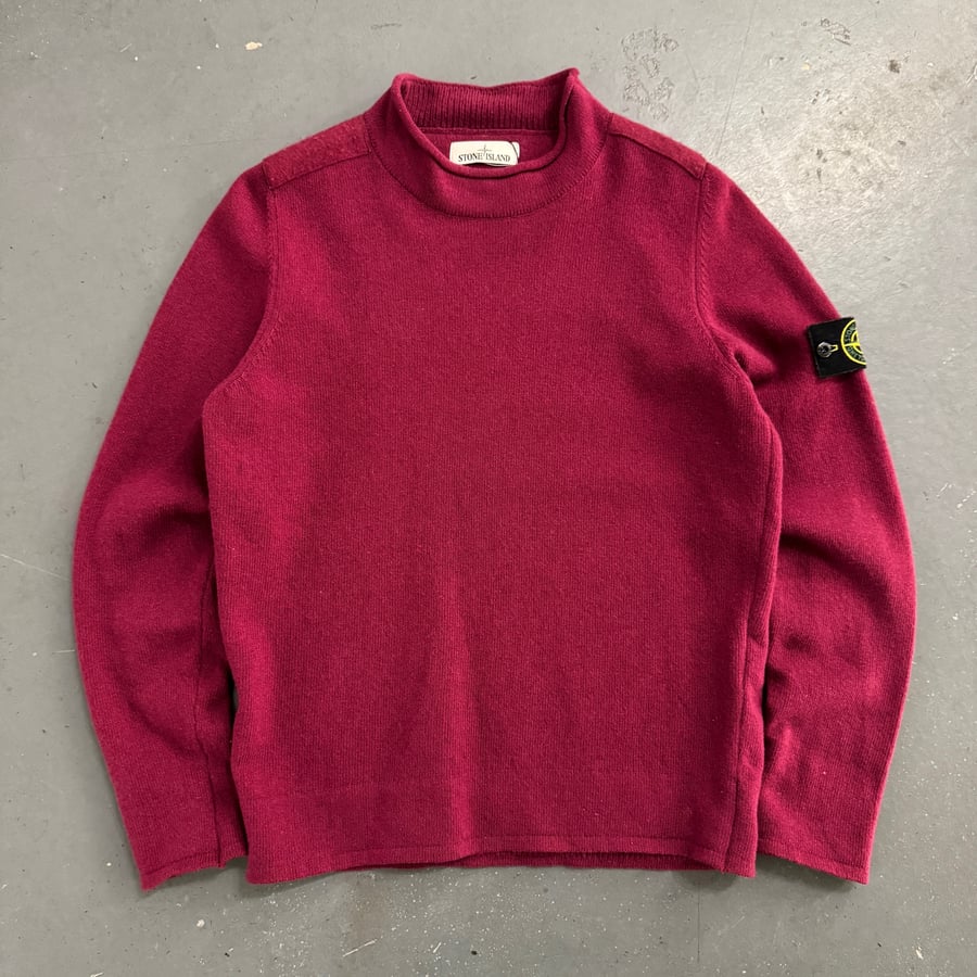 Image of AW 2018 Stone Island wool mock neck sweatshirt, size medium