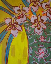 Image 3 of Still Life w Cantaloupe and Irises 