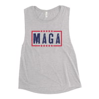 Image 2 of MAGA Distressed Light Colors - Ladies’ Muscle Tank