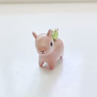 Image 3 of Capybara with frog ceramic figurine