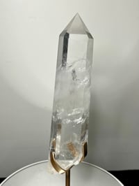 Image 5 of Polished Clear Quartz Crystal Point In Custom Stand #2866