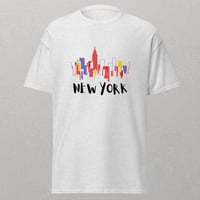 Image 4 of "New York Skyline Vibrant Cityscape" Unisex T-Shirt for Adults