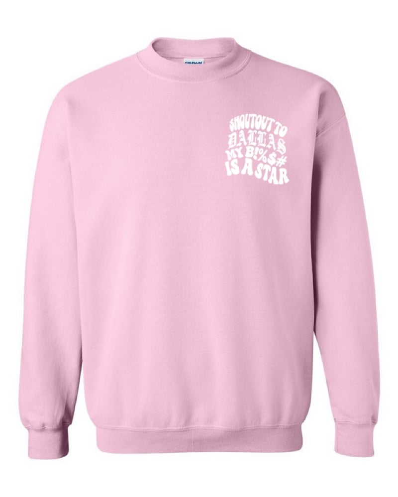 Image of DALLAS STAR CREWNECK (PINK/WHT)