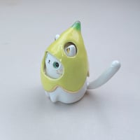 Image 3 of Banana Kitten Ceramic Figurine 