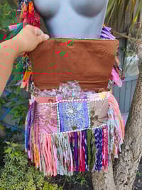Image 4 of FRILL body cross Sari bag with ruffle -large detachable strap- Peace
