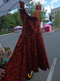 Red Dress with green flower