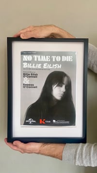 Image 4 of No Time To Die sung by Billie Eilish, James Bond film, framed 2021 sheet music