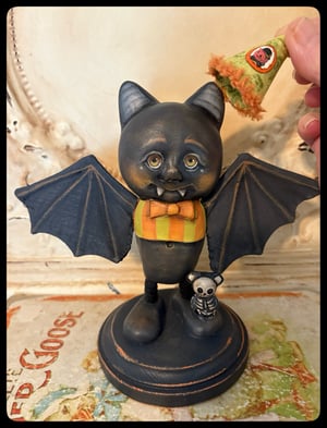 Image of Boy Halloween Bat with Skeleton Mouse