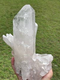 Image 17 of Etched Face Clear Quartz Statement Piece #1068