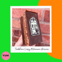 HALLOWEEN TOMBSTONE CRISPY MILLIONAIRE BROWNIE