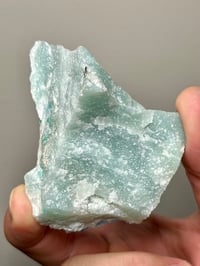 Image 14 of Rare Cyanotrichite On Green Fluorite Matrix Specimen | Guizhou China #2873